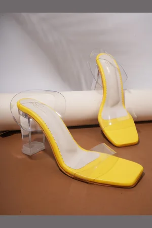 THE WHITE POLE Open Toe Block Heels