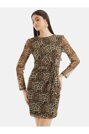 Kazo Animal Printed Tie-Ups Sheath Dress