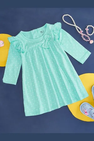 Pantaloons Girls Polka Dots Printed Pure Cotton A-Line Dress