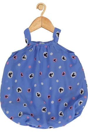 Creative Infants Girls Mickey Mouse Printed Shoulder Straps Sleeveless Balloon Dress