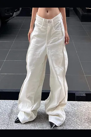 LULU & SKY Women Low-Rise Clean Look Wide Leg Pure Cotton Jeans
