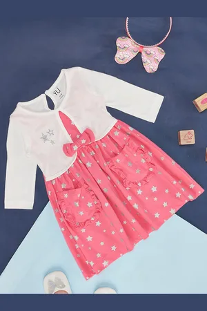 Pantaloons Girls Geometric Printed Cotton A-Line Dress