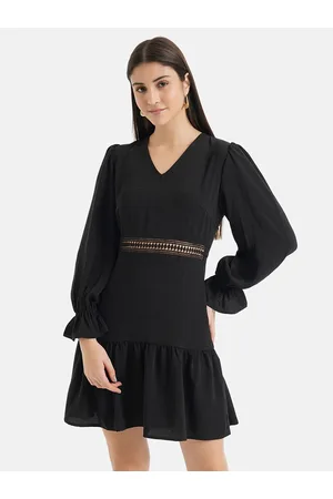 Kazo Bell Sleeves Tiered A-Line Mini Dress