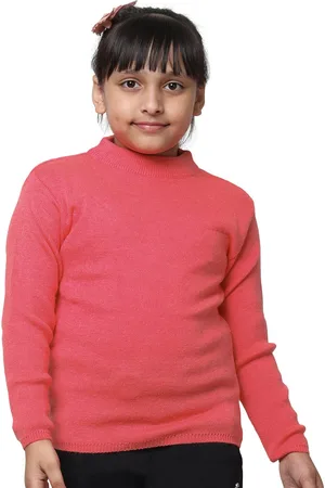 IndiWeaves Girls Round Neck Woollen Pullover