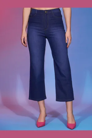 Guti Women Flared Mid-Rise Clean Look Light Fade Stretchable Jeans