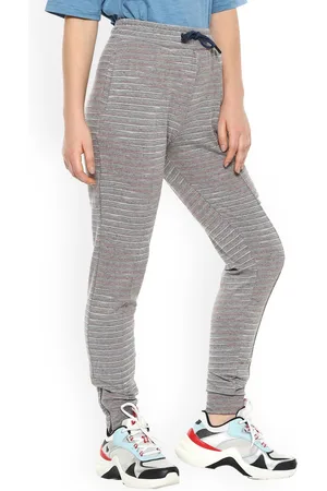 Campus Women Striped Cotton Joggers