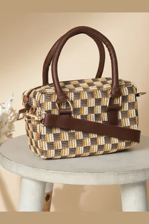 DEEBACO Mustard Structured Handheld Bag