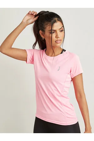 Campus Women Pink Polo Collar T-shirt