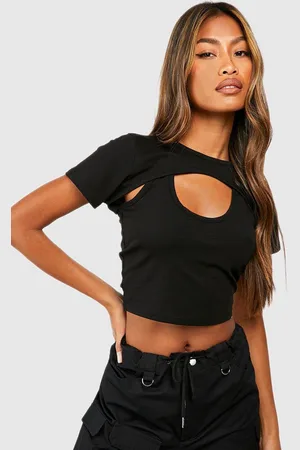 Boohoo Cut Out Crop T-shirt