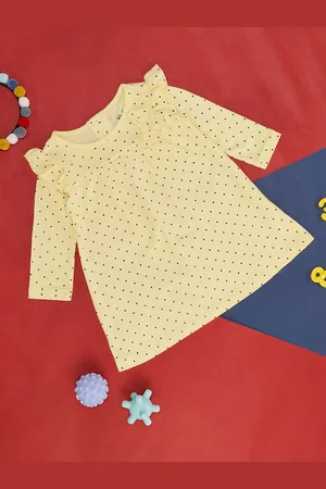 Pantaloons Girls Polka Dots Printed Pure Cotton A-Line Dress