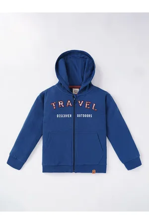 Ed-a-Mamma Boys Typography Printed Cotton Hooded Bomber Jacket