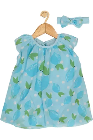 Creative Infant Girls Conversational Printed A-Line Dress With Attached Bodysuit