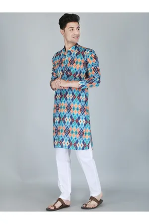 FUBAR Geometric Printed Sequinned Kurta
