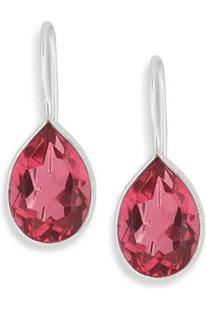EL REGALO Artificial Stnes Silver-Plated Contemporary Drop Earrings