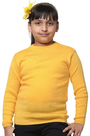 IndiWeaves Girls Round Neck Woollen Pullover