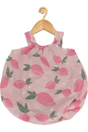 Creative Infant Girls Conversational Printed Balloon Dress With Attached Bodysuit