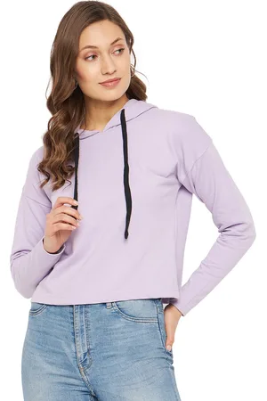 DressBerry Women Purple Hooded Sweatshirt