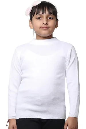 IndiWeaves Girls High Neck Woollen Pullover
