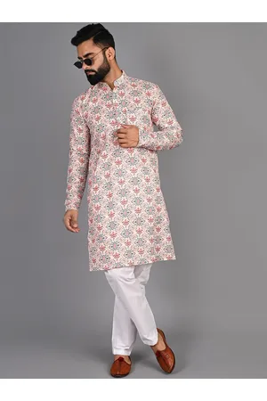 FUBAR Ethnic Motifs Printed Mandarin Collar Kurta