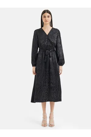 Kazo Printed Wrap Midi Dress