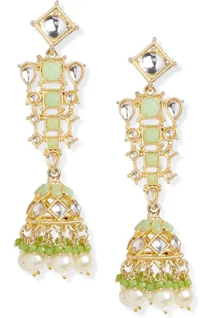 HOT AND BOLD Gold-Toned Dome Shaped Jhumkas Earrings