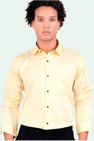 FRENCH CROWN Men Yellow Standard Opaque Formal Shirt