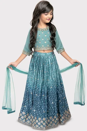 Tiny Kingdom Girls Embellished Sequinned Ready to Wear Lehenga & Blouse With Dupatta