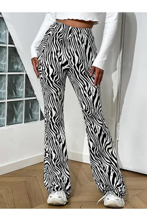 BAESD Women Slim Fit Mid-Rise Animal Printed Wrinkle Free Bootcut Trousers