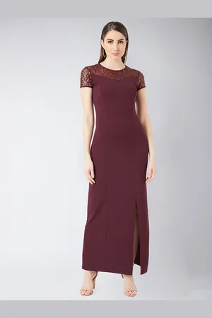 DressBerry Maroon Party Maxi Dress