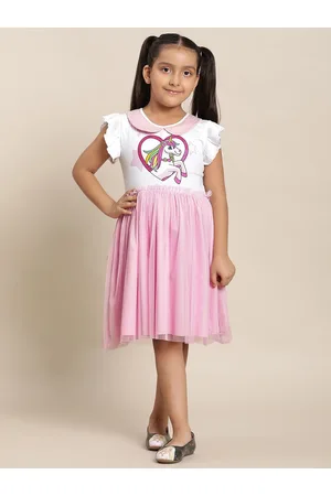 Kidsville Girls Printed Fit & Flare Dress
