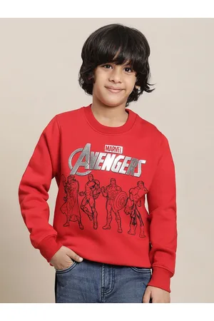 Kidsville Boys Avengers Printed Round Neck Cotton Sweatshirt
