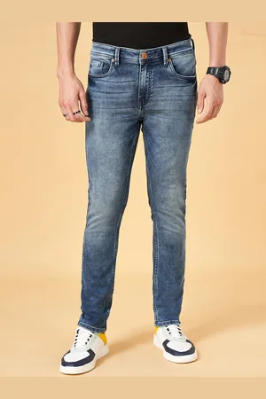PEOPLE Men Slim Fit Clean Look Heavy Fade Jeans