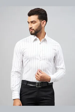 LOUIS STITCH Comfort Striped Spread Collar Cotton Formal Shirt