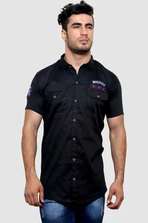 villain India Slim Fit Spread Collar Satin Casual Shirt