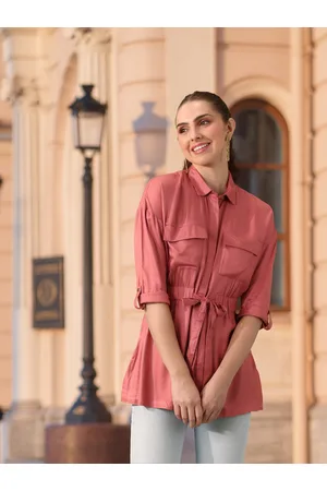 all about you Roll-Up Sleeves Shirt Style Top