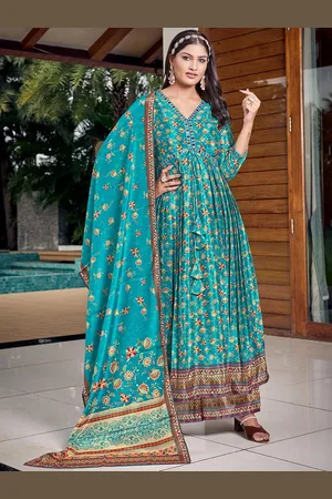 CHANSI Ethnic Motifs Printed Empire Kurta With Palazzos & Dupatta