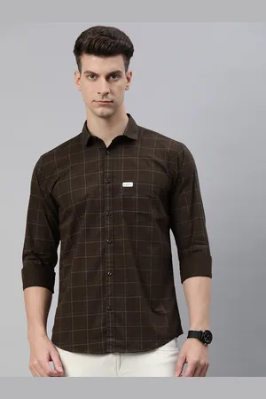 Majestic Men Comfort Slim Fit Opaque Checked Pure Cotton Casual Shirt