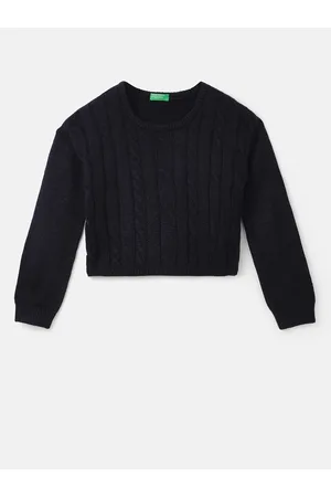 Benetton Girls Cable Knit Pullover