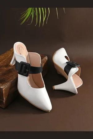 PANAHI Buckle Embellished Kitten Heel Mules