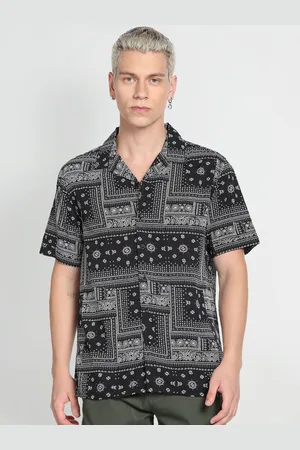Flying Machine Spread Collar Slim Fit Ethnic Motifs Printed Casual Shirt