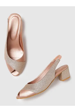 Marc Loire Embellished Peep Toes Block Heel Pumps