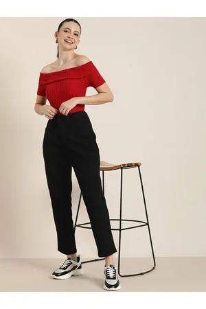 HERE&NOW Women Mom Fit High-Rise Stretchable Jeans