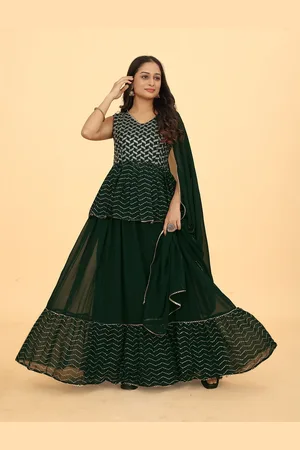 CHANSI Embroidered Sequinned Georgette Ready to Wear Lehenga & Blouse With Dupatta