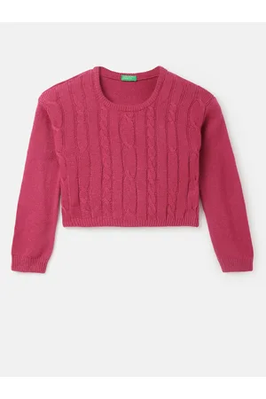 Benetton Girls Cable Knit Pullover