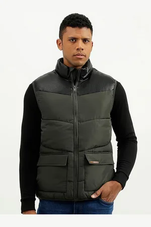Benetton Colourblocked Mock Collar Padded Jacket