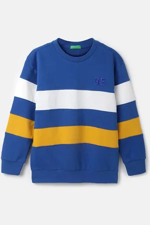 Benetton Boys Striped Pullover Sweatshirt