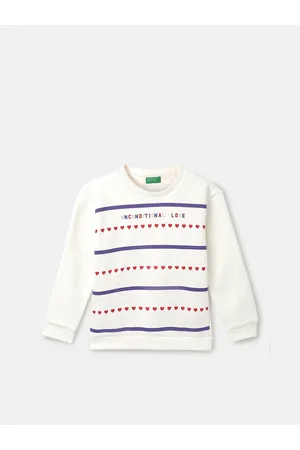 Benetton Girls Graphic Printed Pullover Sweatshirt