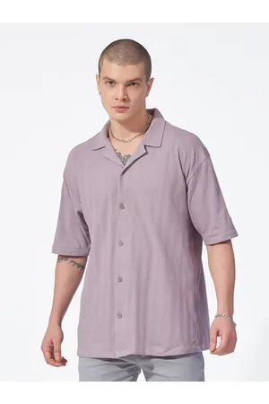 Maniac Men Lavender Classic Opaque Casual Shirt