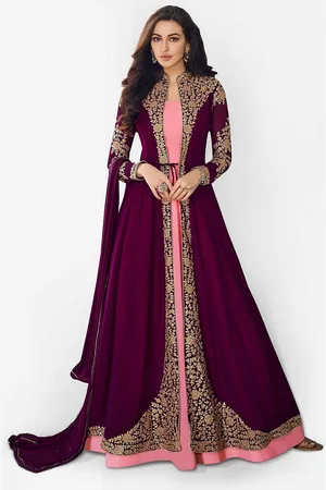 Divine International Trading Co Floral Embroidered Semi-Stitched Dress Material