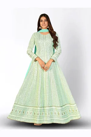 Divine International Trading Co Embroidered Sequined Semi-Stitched Dress Material